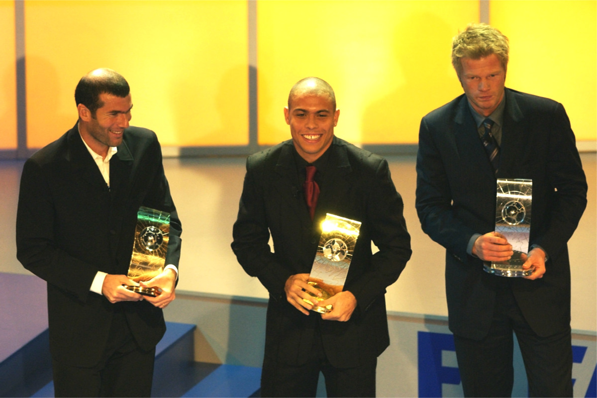 Ronaldo, Zidane y Kahn, en los extintos premios del FIFA World Player