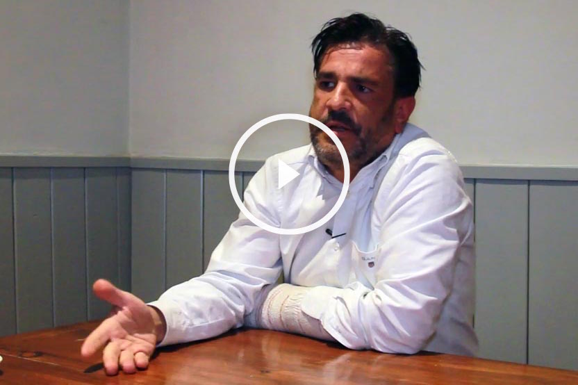 El exconcejal de Parla, Noel Villanueva, en la entrevista exclusiva con Okdiario. (Foto: Enrique Falcón)
