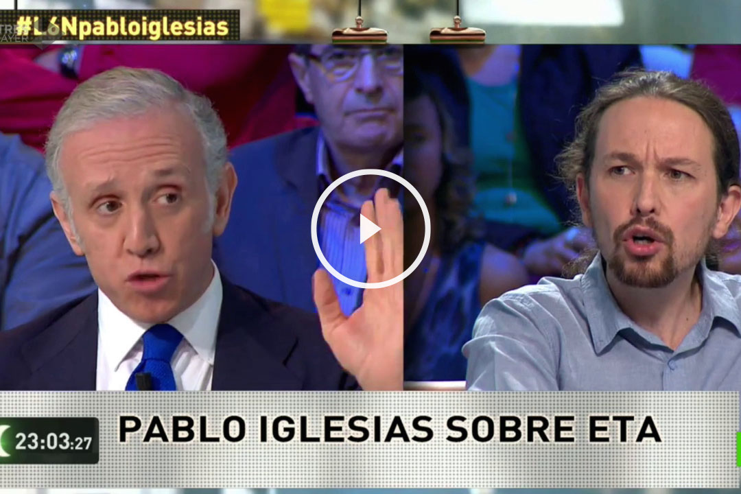 Eduardo Inda y Pablo Iglesias en La Sexta Noche