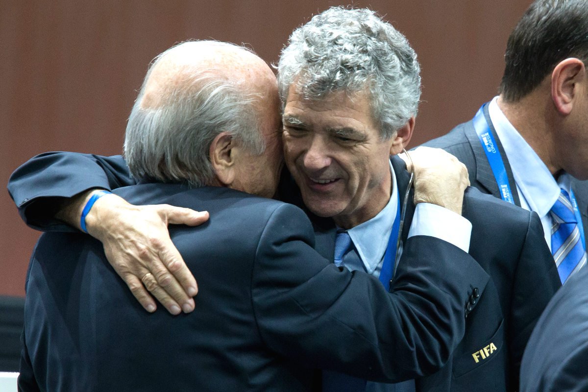 Villar junto a Blatter durante un acto (Getty)