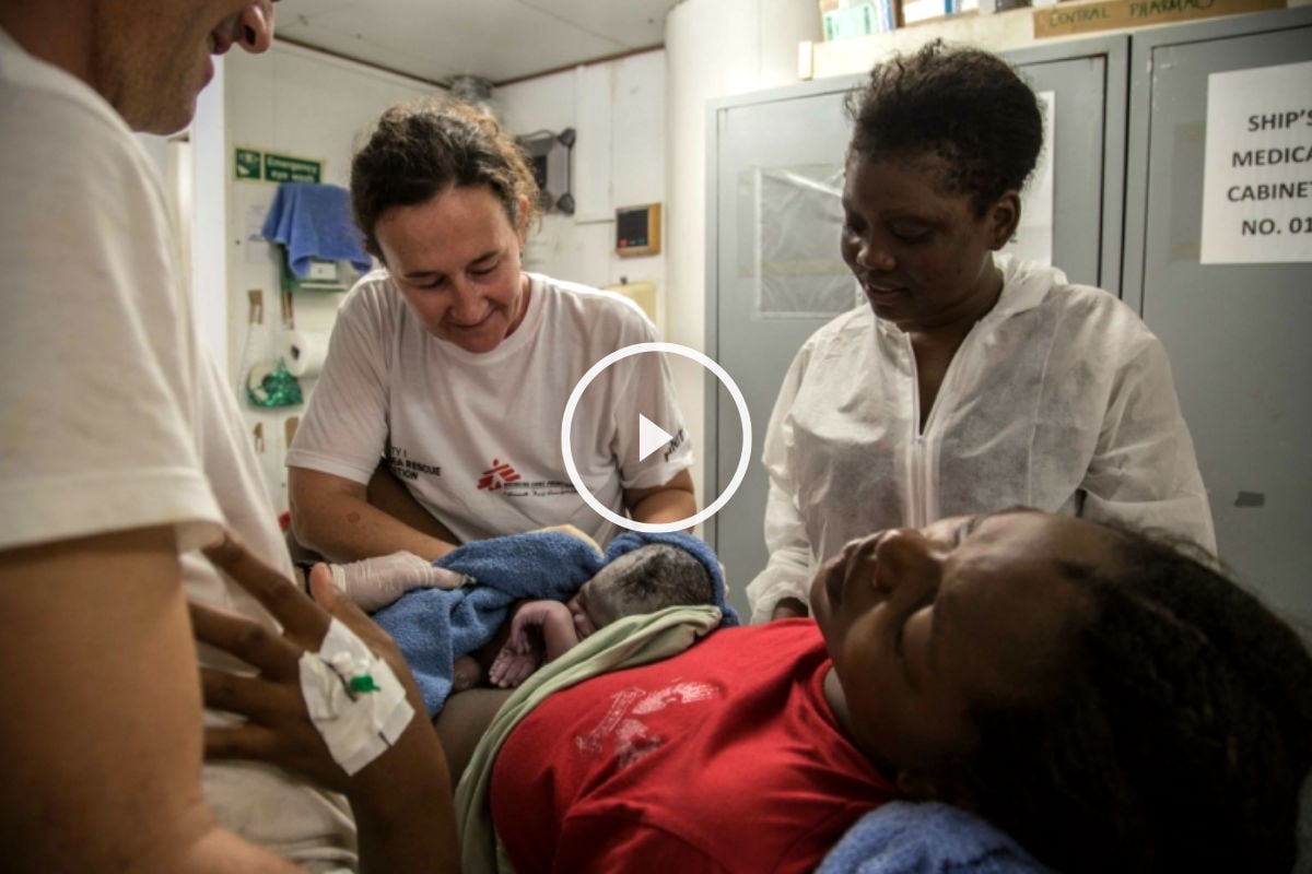 Collins, sin su marido ni su otro hijo, será acogida al menos temporalmente en Italia. (Foto: MSF)