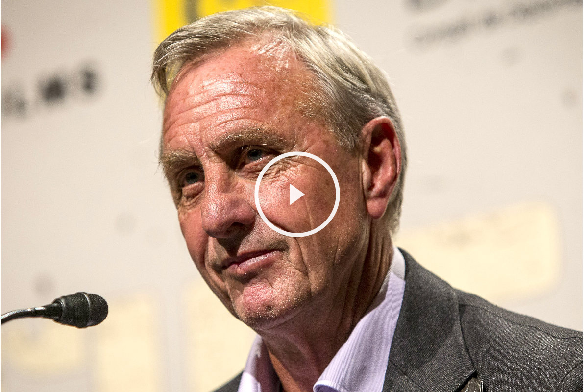 Johan Cruyff, durante una rueda de prensa. (Getty)