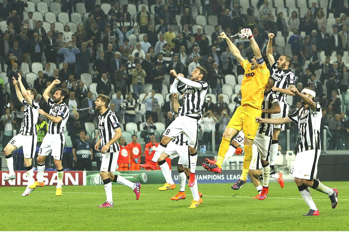 Los jugadores de la Juventus celebran la victoria ante el Real Madrid en las semifinales de la última Champions. (Getty)