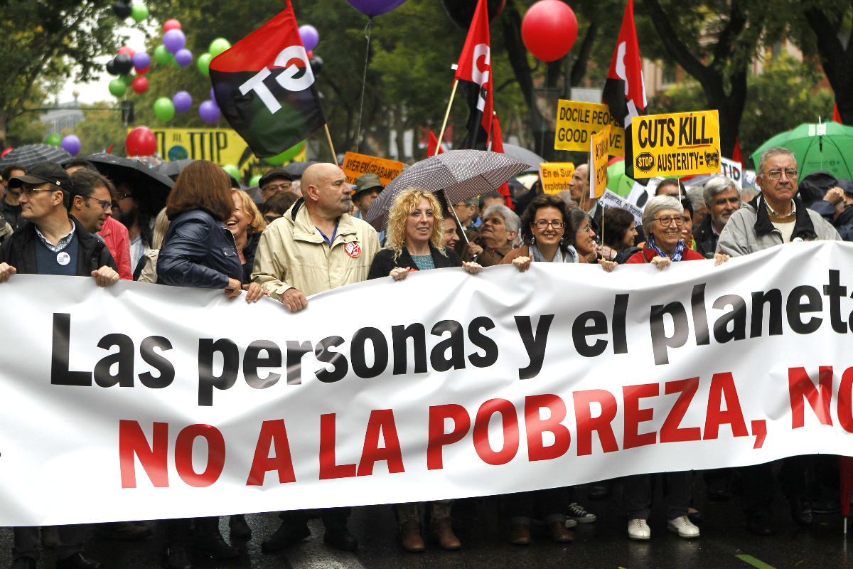 Manifestación contra la pobreza en Madrid (Foto: Efe)