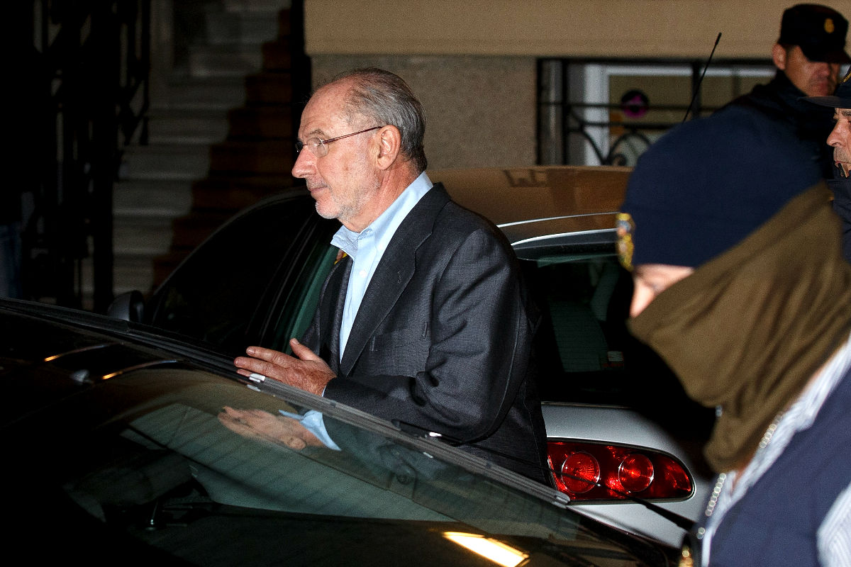 Rodrigo Rato tras declarar el pasado mes de abril (Foto: Getty)