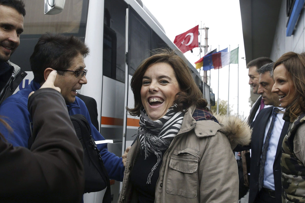 Soraya Sáenz de Santamaría se ha tomado con humor el contratiempo. (Foto: Efe)