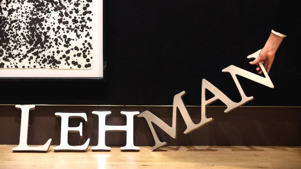 Logotipo de Lehman Brothers en una casa de subastas. (Foto: GETTY)