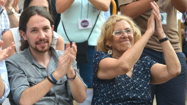 Pablo Iglesias y Manuela Carmena (foto: Ahora Madrid).