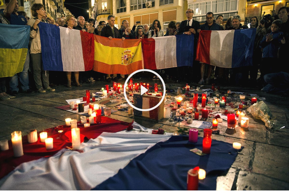 Imagen en las calles de París tras la tragedia (FOTO: EFE)