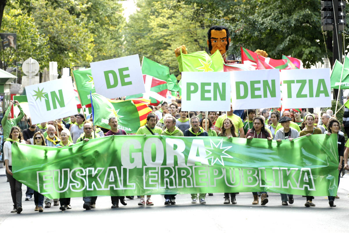 Manifestación independentista en Bilbao (Foto: Efe)