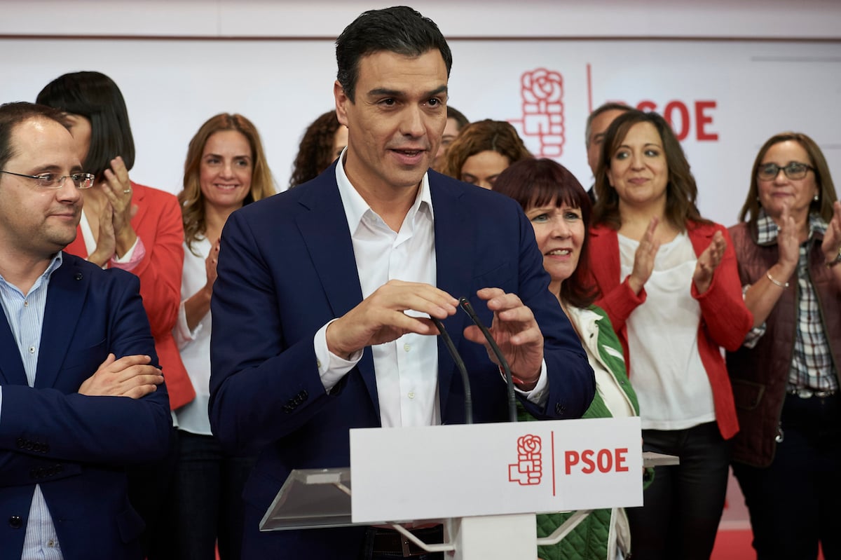 El secretario general del PSOE, Pedro Sánchez, en la noche electoral del 20D (Foto: Getty)