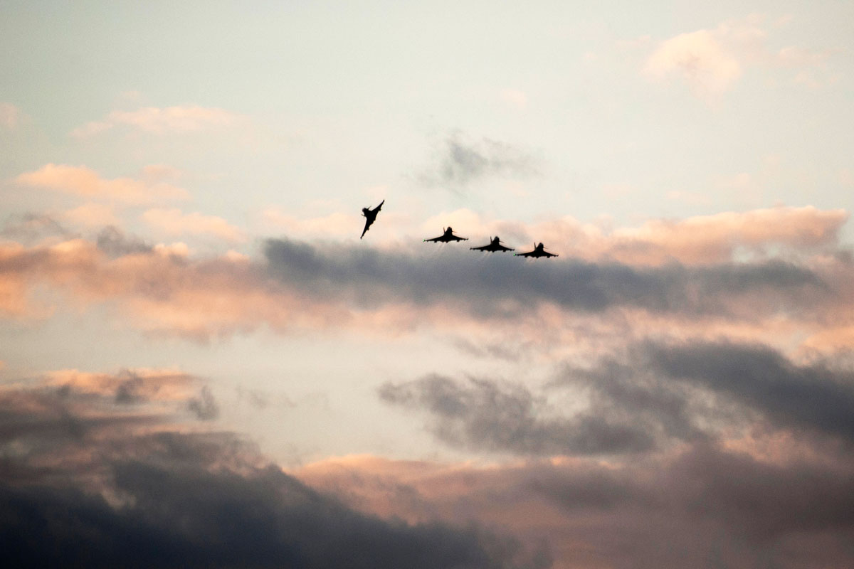 Cazas de las Fuerzas Aéreas británicas. (Foto: AFP)