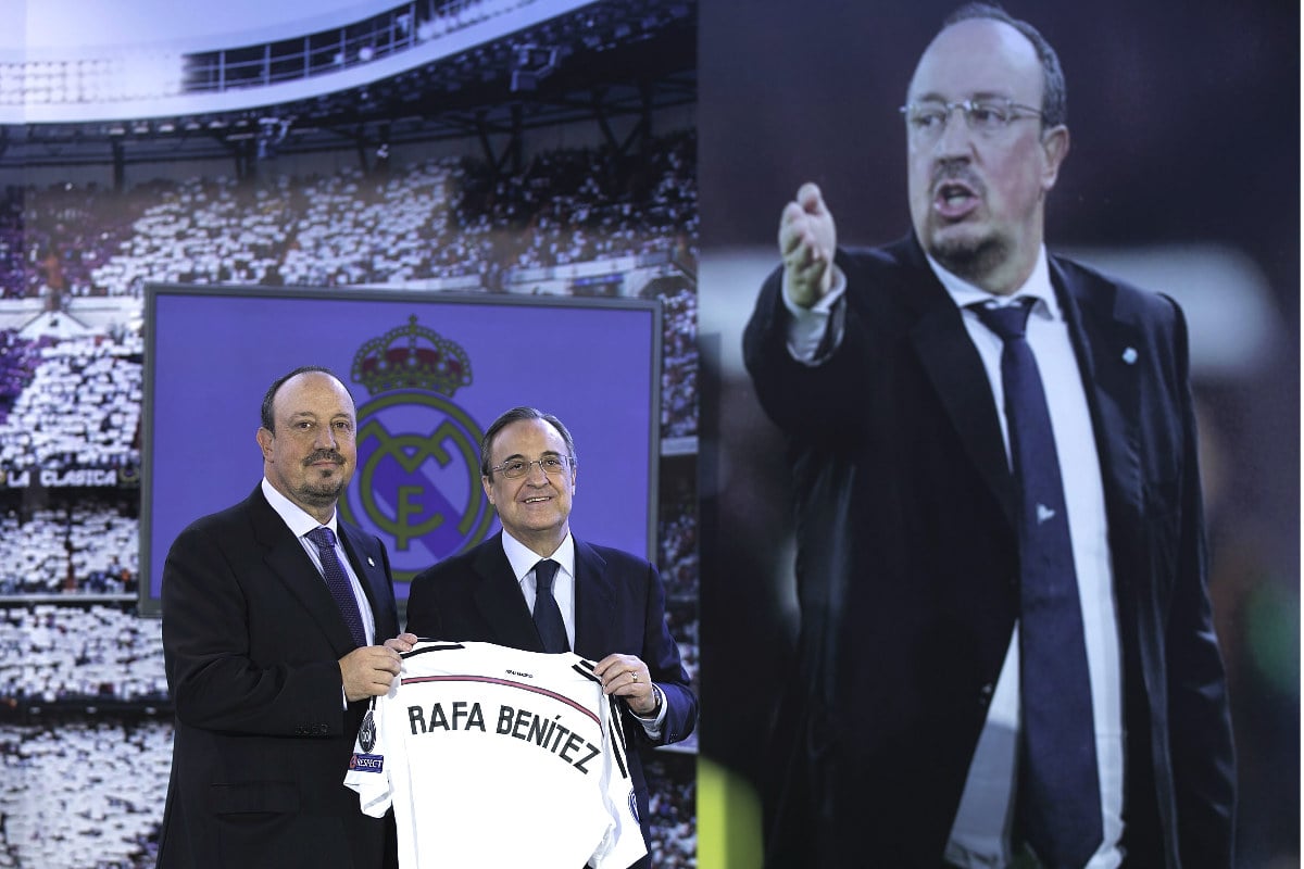 Rafa Benítez junto a Florentino Pérez el día de su presentación. (Getty)