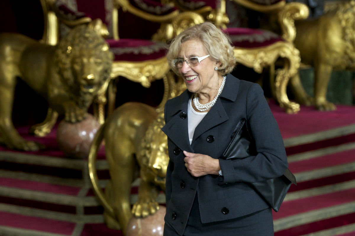 Manuela Carmena, durante la recepción ofrecida el pasado 12 de octubre en el Palacio Real (Foto: Getty)