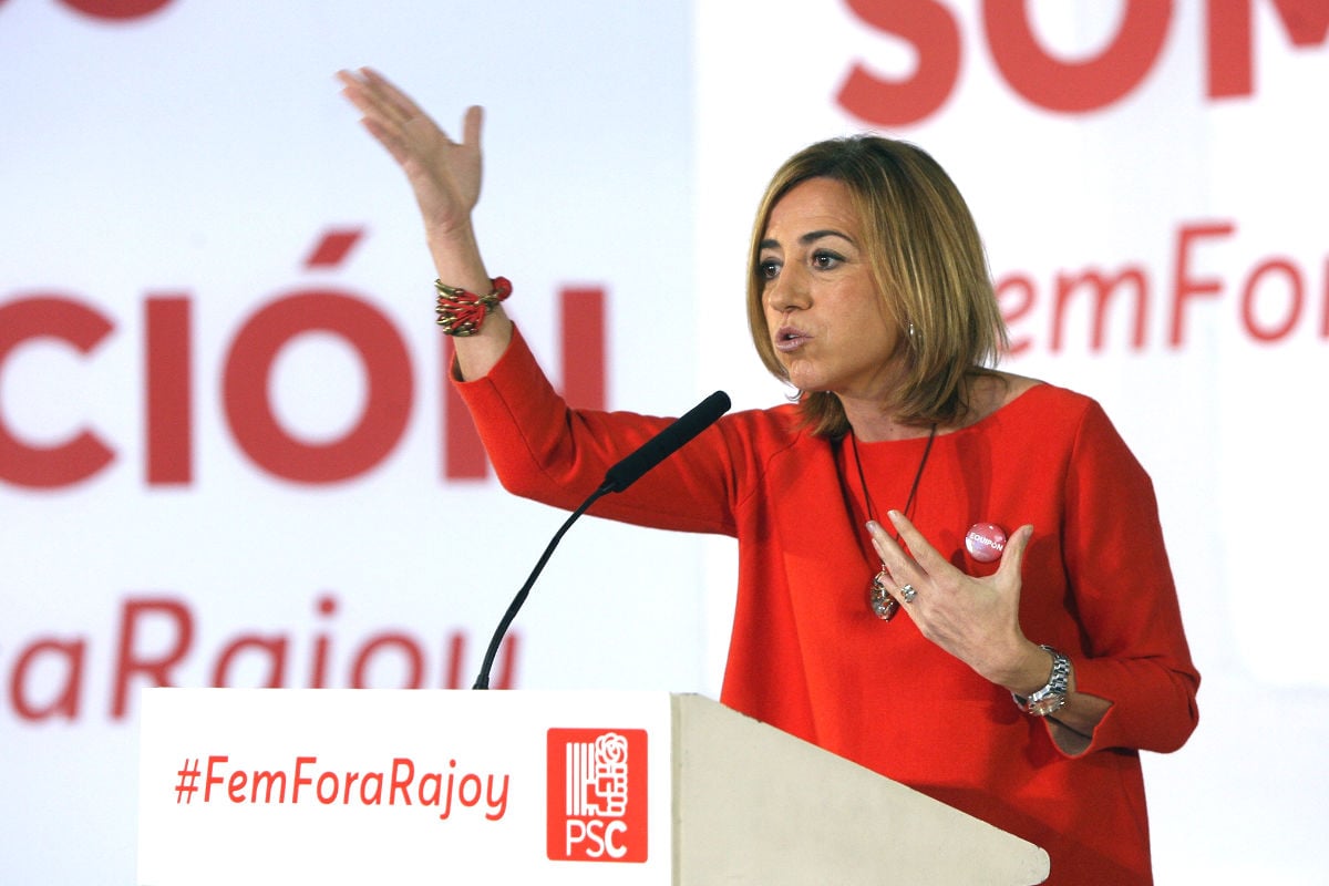 Carme Chacón en un acto de campaña en diciembre (Foto: Efe).