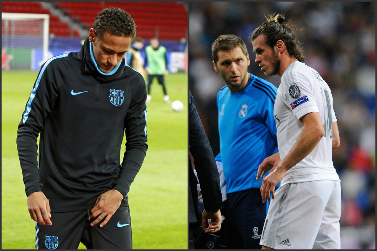 Neymar y Bale han caído lesionados esta temporada (fcbarceloya.es y Getty)