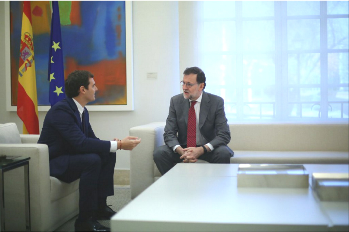Mariano Rajoy y Albert Rivera reunidos en Moncloa