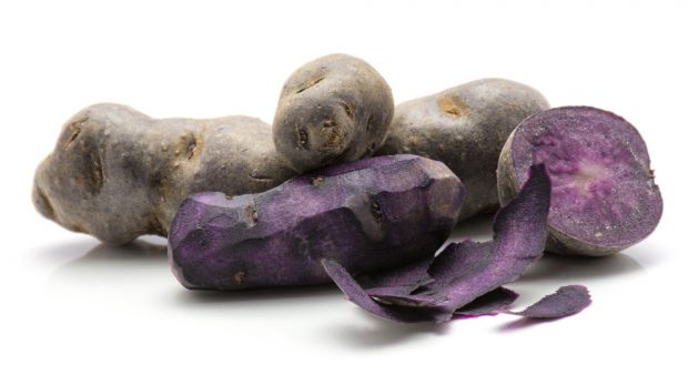 Puré de patatas violetas y manzana