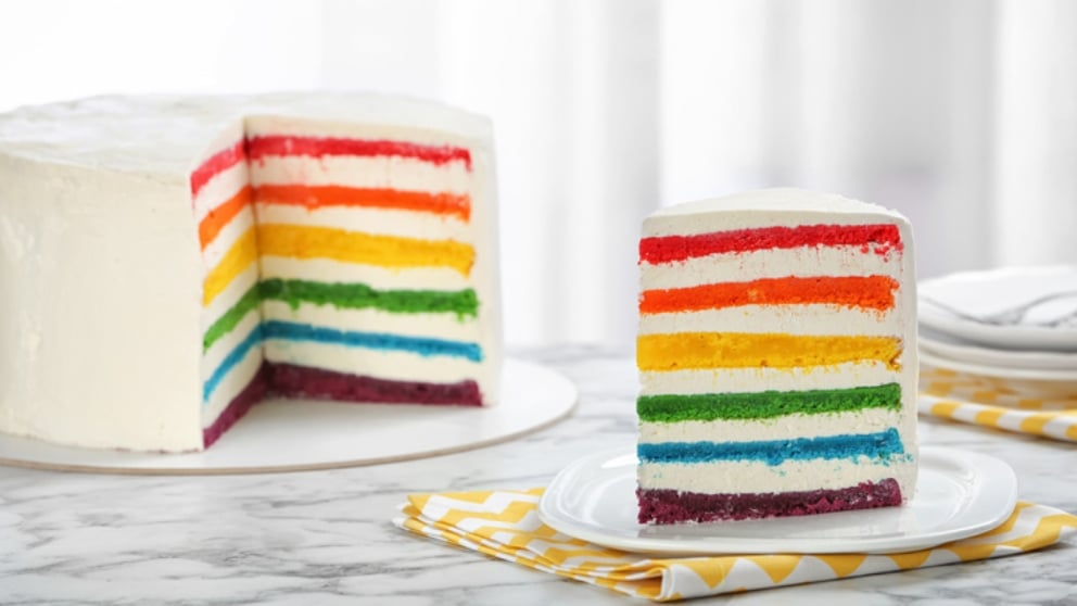 Receta de Tarta Arco Iris o Rainbow Cake