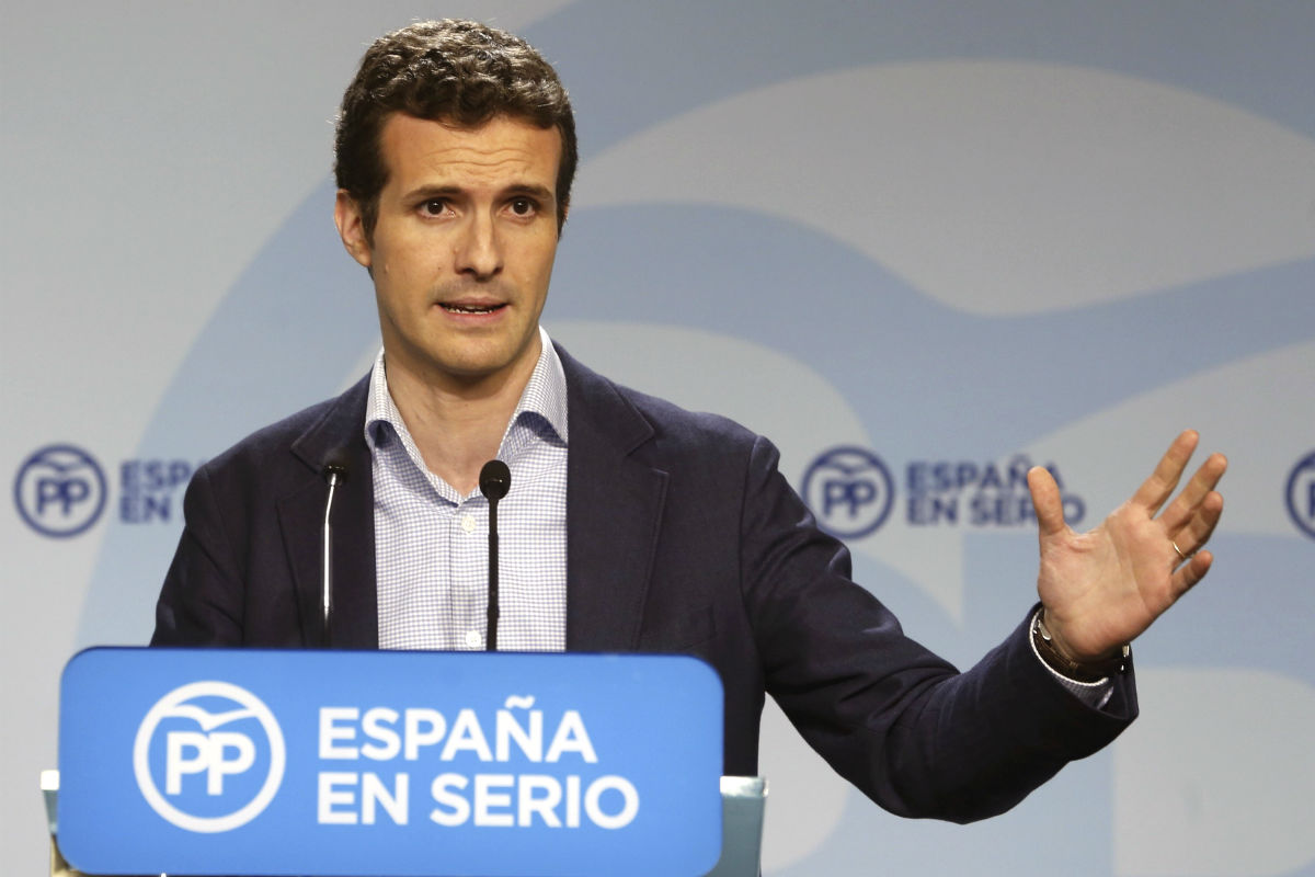 Vicesecretario de Comunicación del Partido Popular, Pablo Casado, en rueda de prensa. (Foto: EFE)