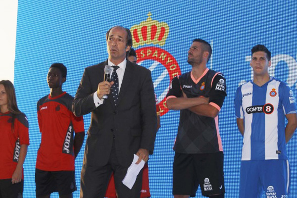 El vicepresidente y portavoz del Espanyol, Rafael Entrena, durante una presentación. (Foto: Espanyol).