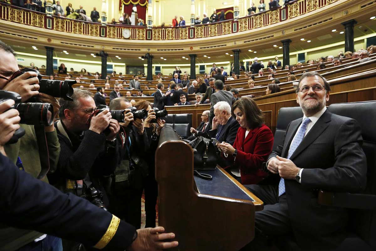 Mariano Rajoy en su escaño en el Congreso (EFE)