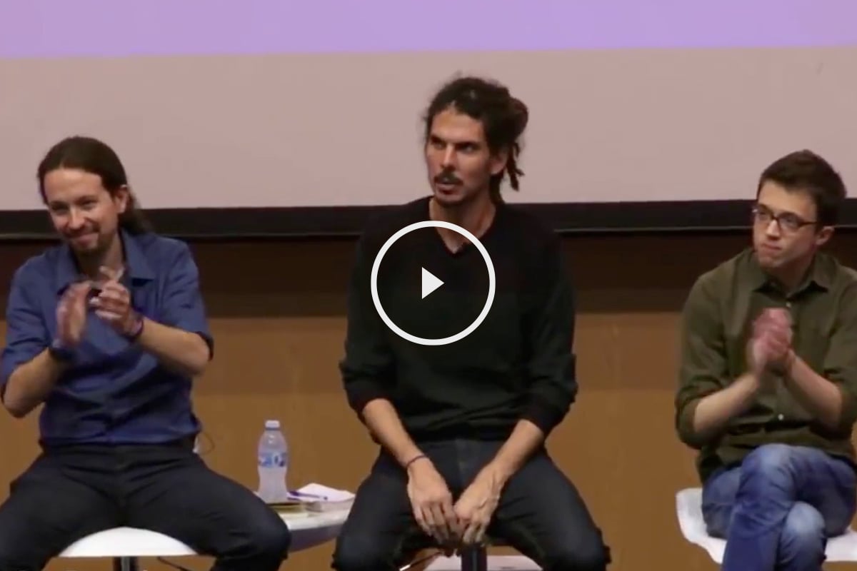 Pablo Iglesias, Alberto Rodríguez e Íñigo Errejón.