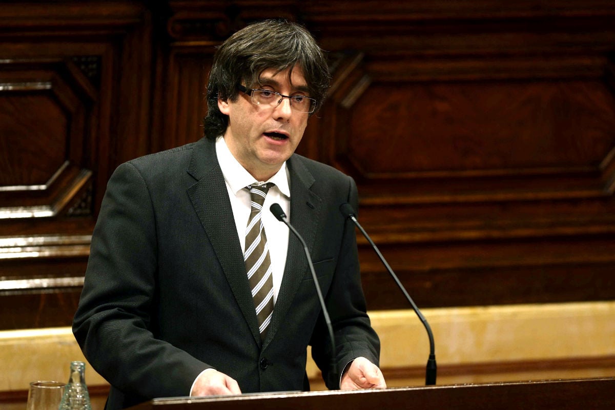 Carles Puigdemont durante su discurso (Foto: Efe).