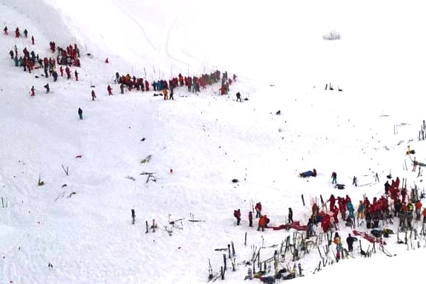 Estado de la estación de Los Dos Alpes tras la avalancha.