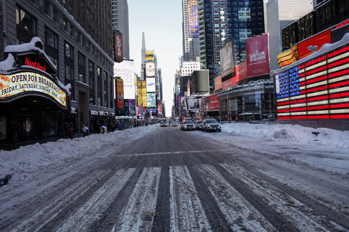 Times Square tras el paso de la tormenta. (Foto: AFP)