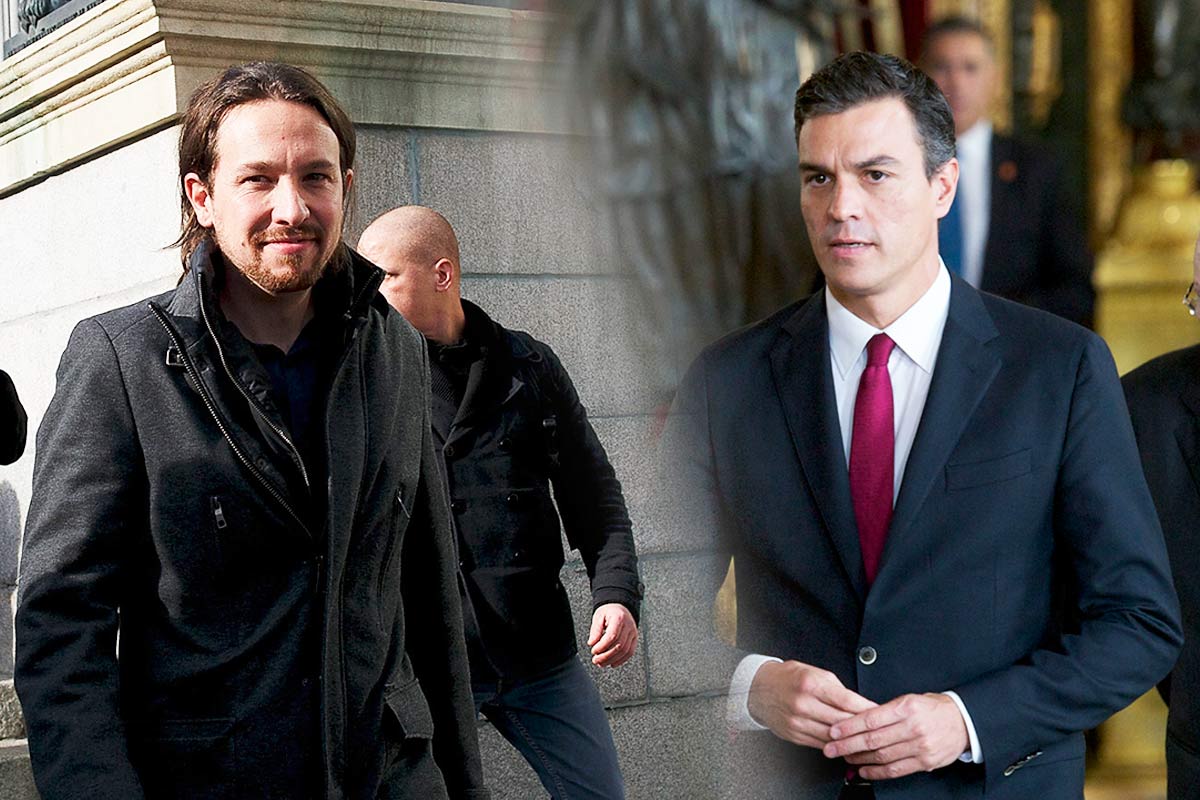 Pablo Iglesias y Pedro Sánchez. (Foto: EFE)