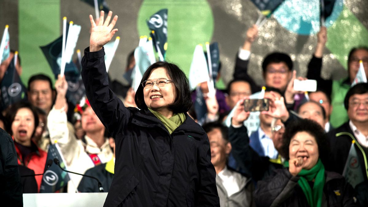 Tsai ing-wen celebra la victoria (Foto: AFP).