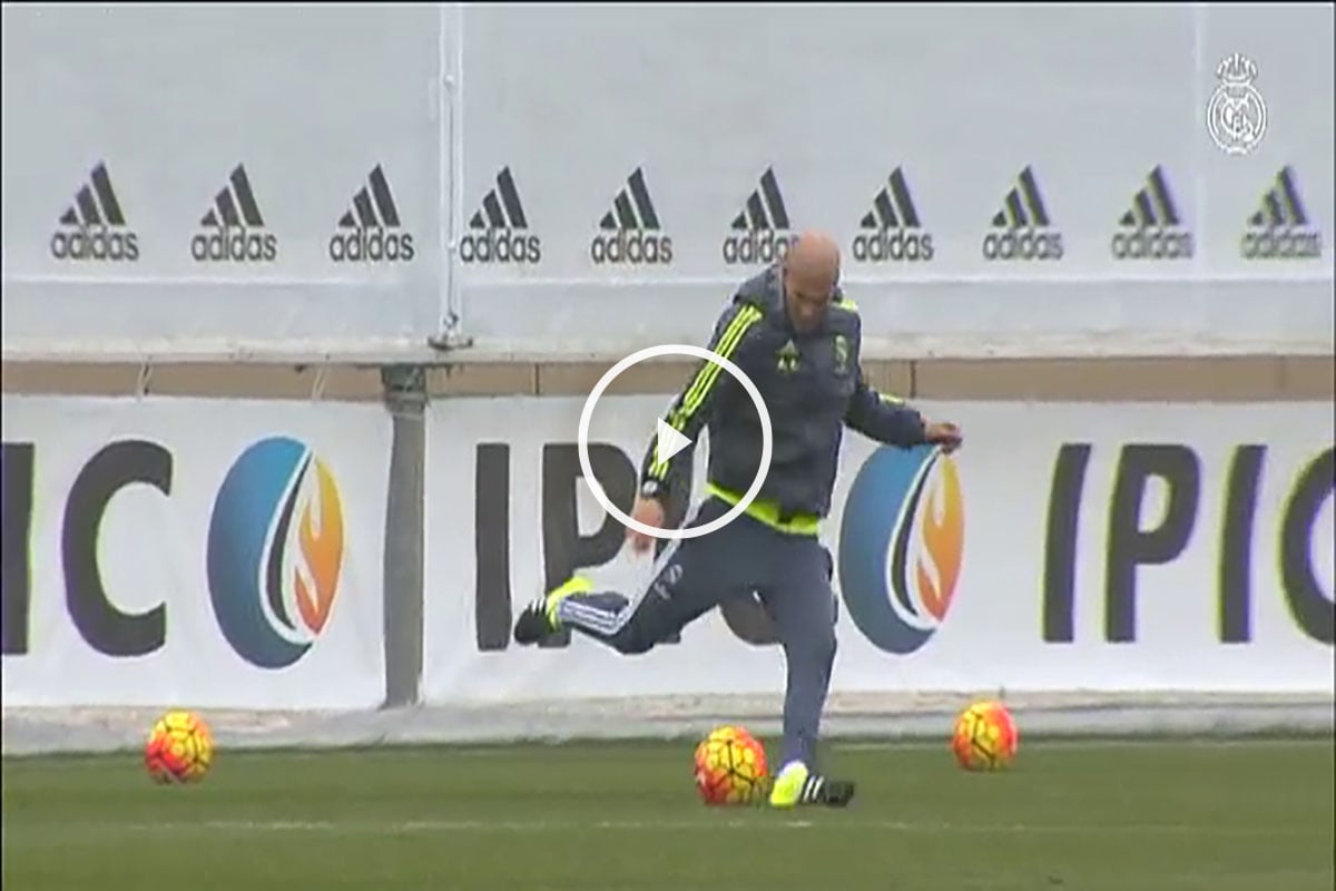 Zidane demostró su calidad en el entrenamiento.