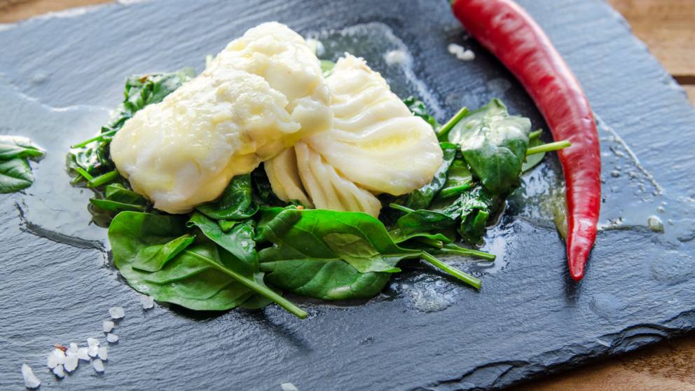 Receta de Tortilla de espinacas y bacalao