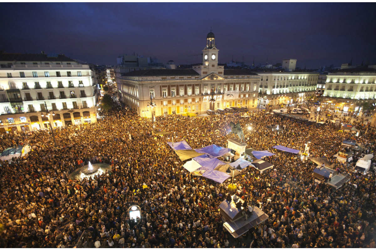 Imagen de la Puerta del Sol ocupada por el 15-M