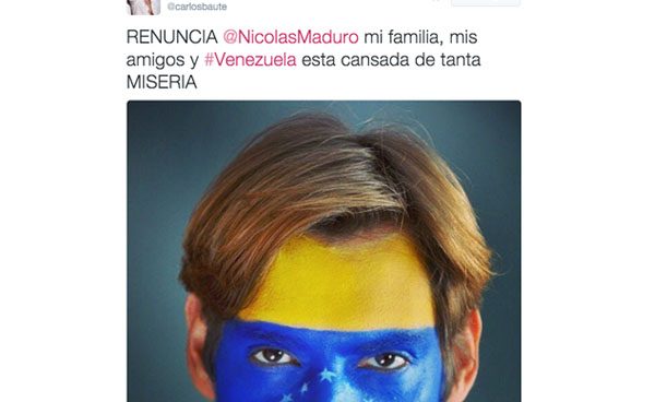 El artista Carlos Baute pide la renuncia de Maduro en las redes sociales