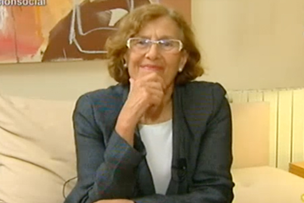 Manuela Carmena durante su intervención en el programa de Telecinco. (Foto: Telecinco)