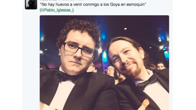 Iglesias fue a los Goya con un amigo que fue imputado por humillar a las víctimas de ETA