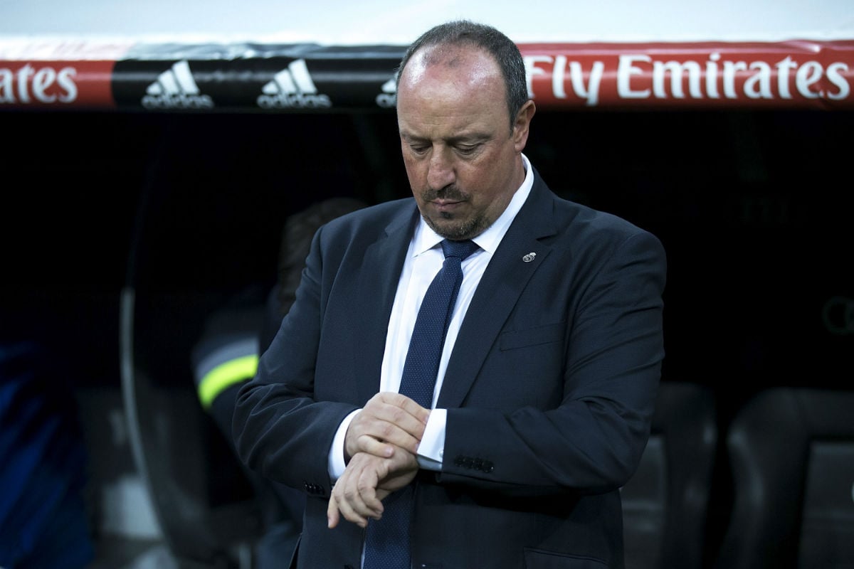 Rafa Benítez en el banquillo del Real Madrid