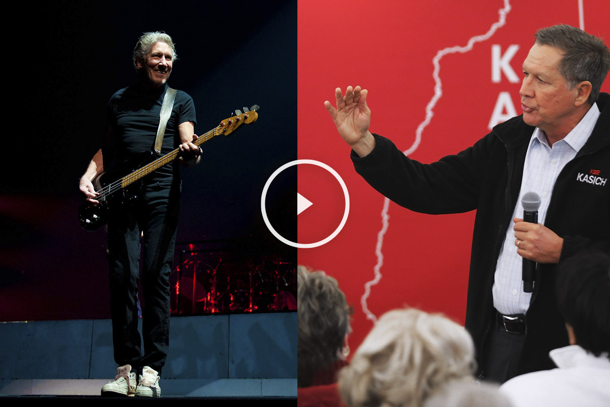 John Kasich y Roger Waters (Fotos: Getty)