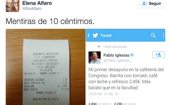 Iglesias se marca ‘un ZP’ al no recordar lo que cuesta un desayuno en su facultad