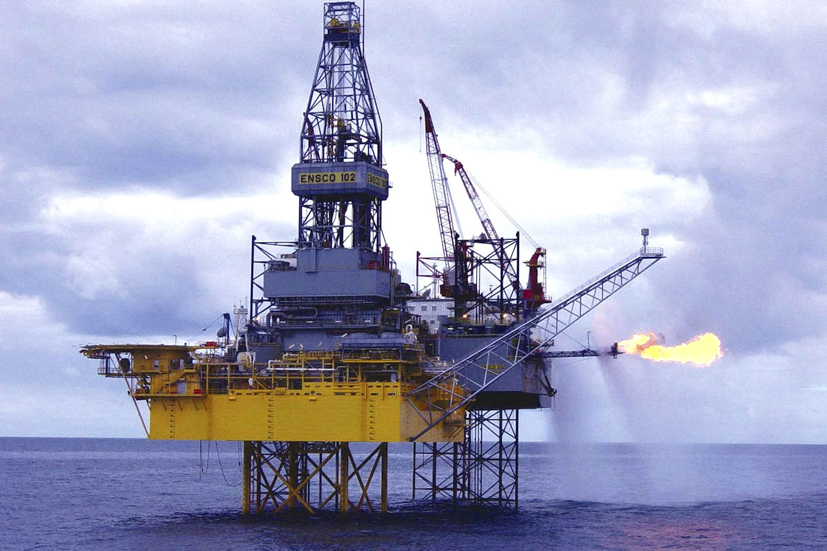 Plataforma de petróleo en el Mar del Norte.