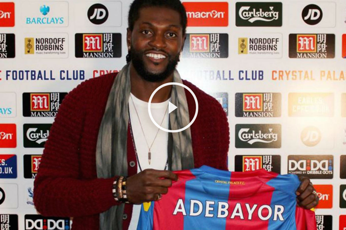 Adebayor es nuevo jugador del Crystal Palace.