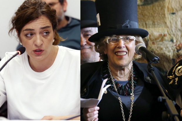 La concejala de Cultura, Celia Mayer, y la alcaldesa de Madrid, Manuela Carmena. (Foto: EFE)