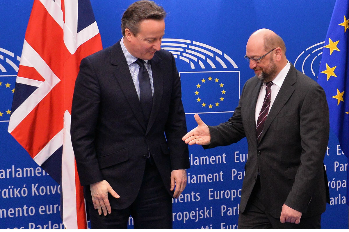 David Cameron y Martin Schulz, en Bruselas. (Foto: Getty)