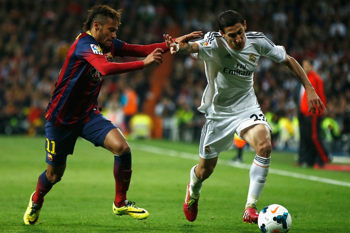 Di María, en un partido contra el Barcelona. (Getty)