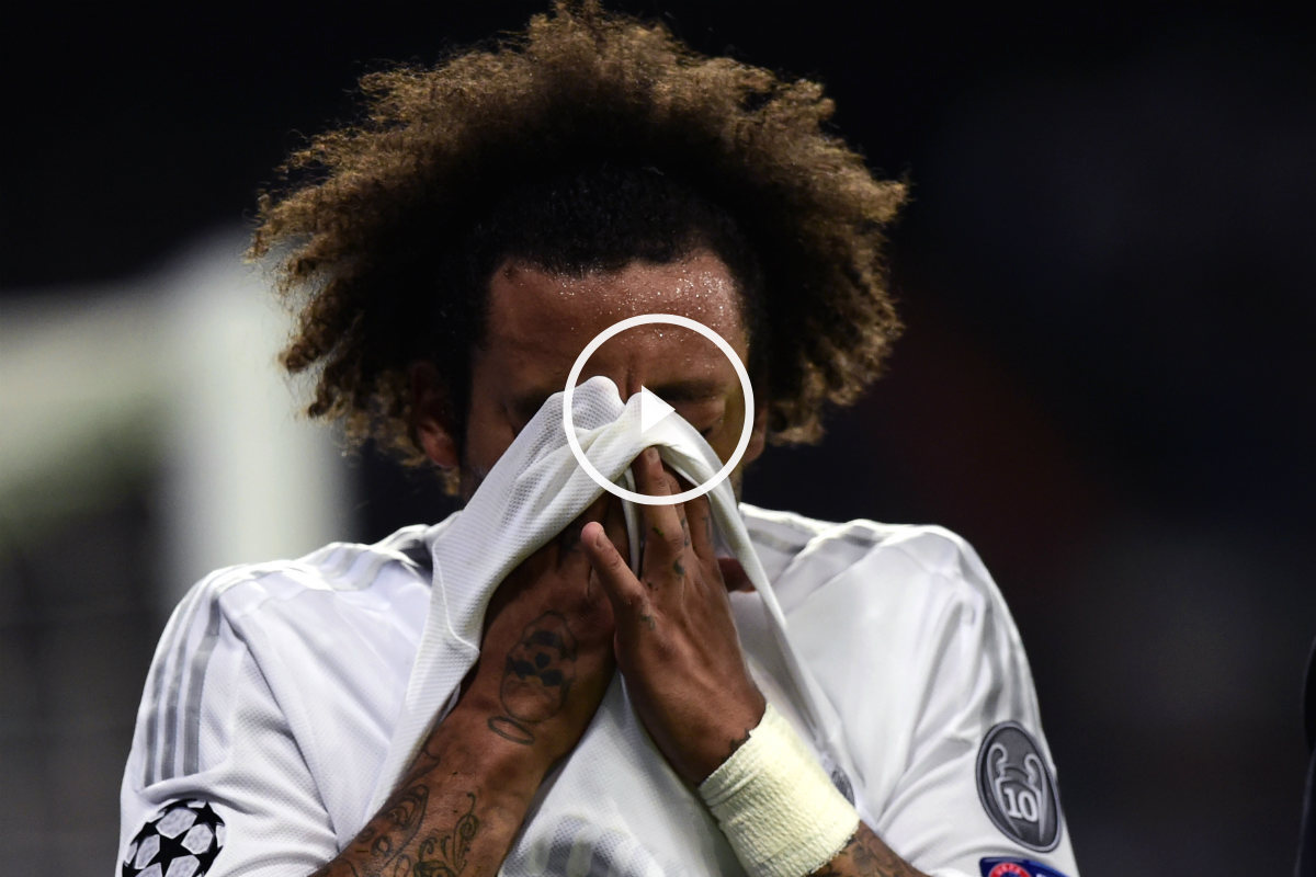 Marcelo se lamenta en un partido del Real Madrid. (AFP)