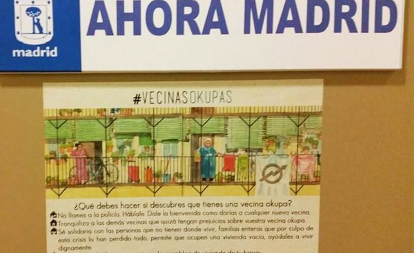 Ahora Madrid dice a los vecinos que acojan a los ‘okupas’ y no llamen a la Policía