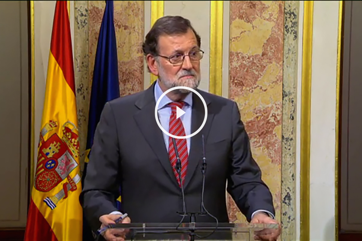 Mariano Rajoy en la rueda de prensa posterior a su reunión con Pedro Sánchez