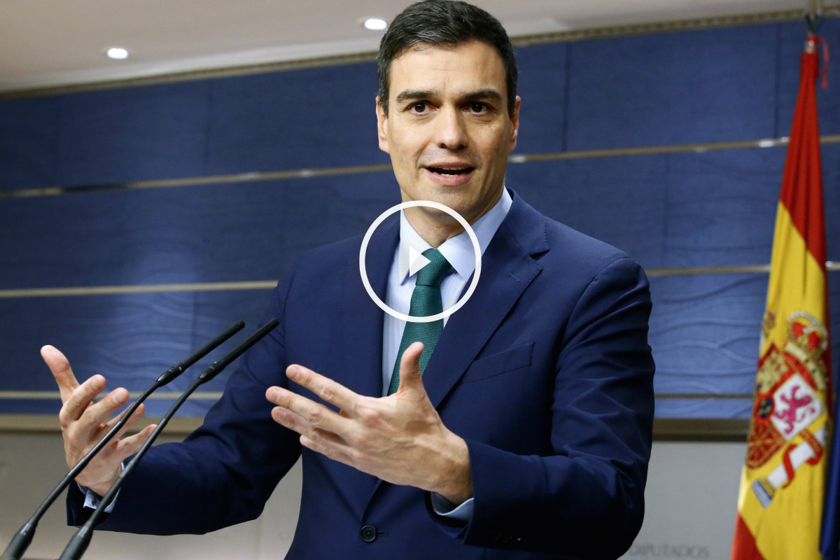 Pedro Sánchez, en su rueda de prensa tras la reunión con Rajoy. (Foto: EFE)